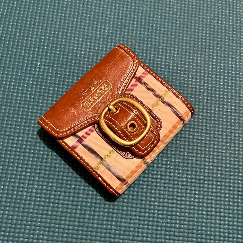 Coach Multi Color Plaid Wallet